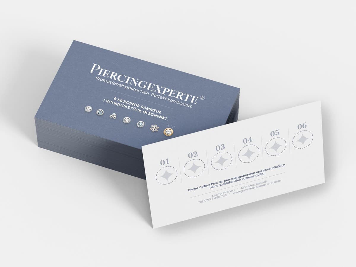 Sammelpass der Piercing Collect Days mit sechs Stempelfeldern